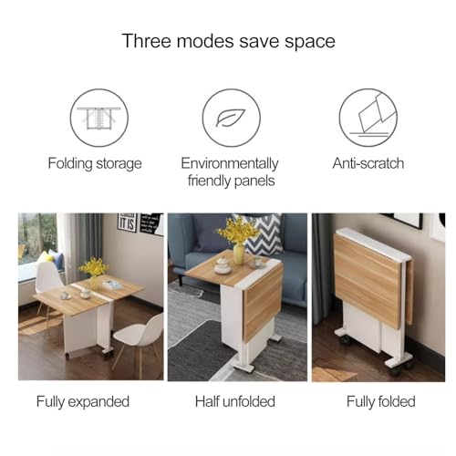 Folding Dining Table with 6 Wheels W1339