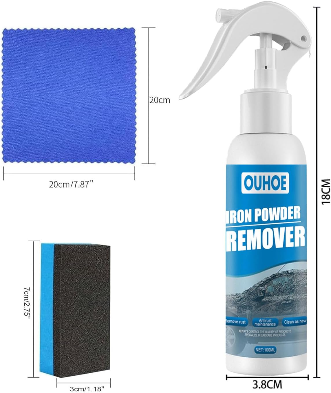 3PCS*100ML Iron Rust Remover Spray G32242