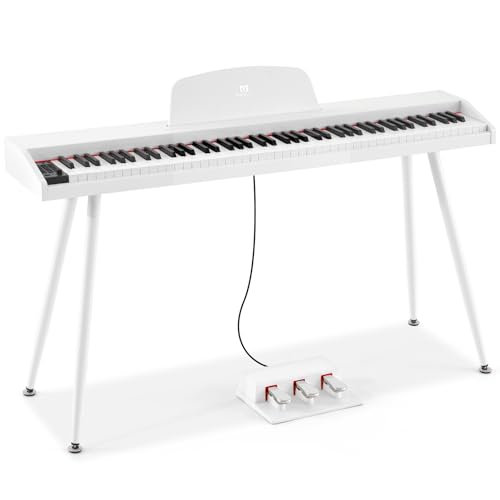 88 Key Semi Weighted Digital Piano Keyboard with 3-Pedal Unit, Built-In Speakers, USB/MIDI (Black) Z290