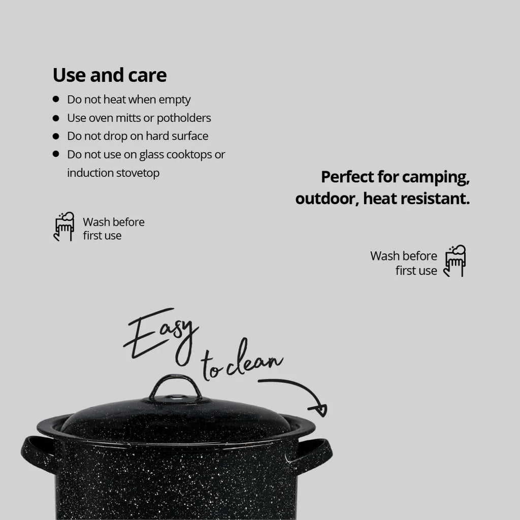 15.5 Qt Enamelware Stock Pot with Lid L54695