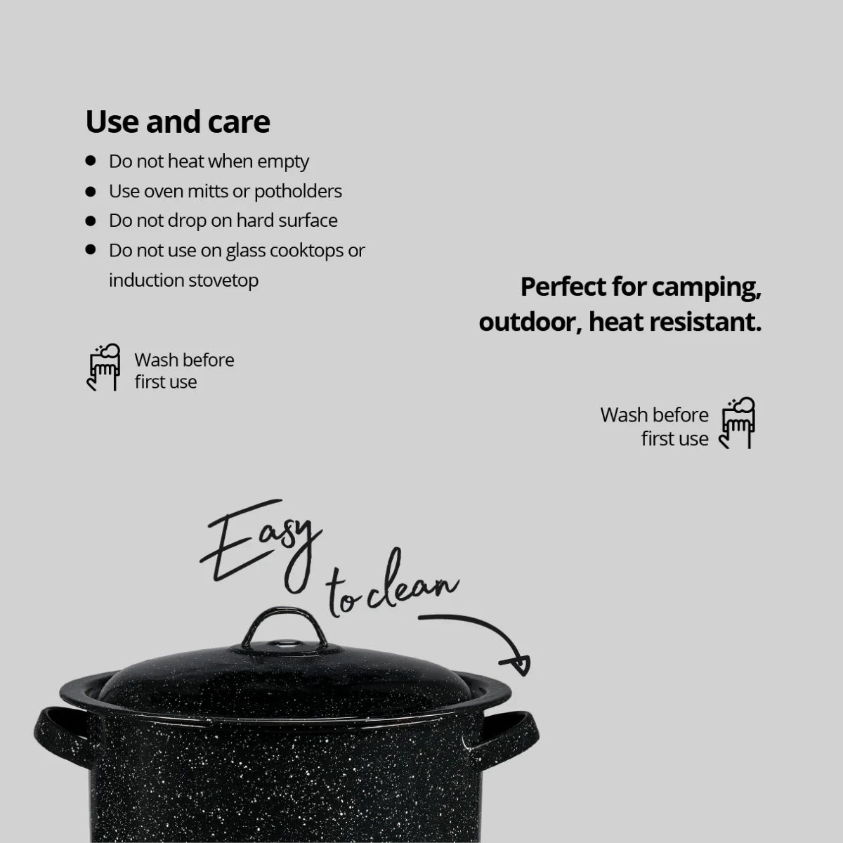 15.5 Qt Enamelware Stock Pot with Lid L54695