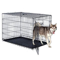 42-Inch Collapsible Dog Crate with Divider Wall Panel (Black) I710924