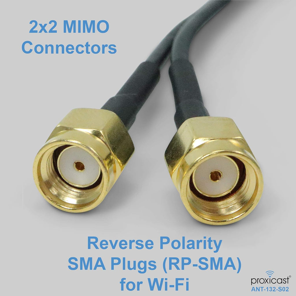 2.4/5.8 GHz MIMO Dual Band WiFi Antenna Pack of 2 A325