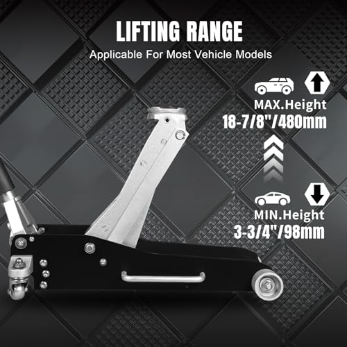 1.5 Ton Hydraulic Low Profile Aluminum and Steel Racing Floor Jack with Dual Piston Quick Lift Pump M25812