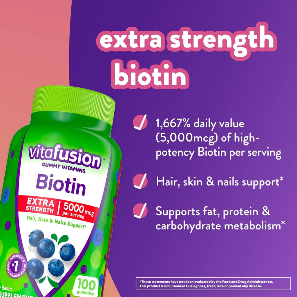 Berry Flavored 5,000 mcg Biotin Gummy Vitamins, 100 Count Z695640