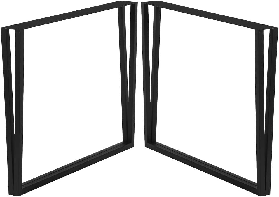 28" Height 24" Wide Black Cast Iron Metal Table Legs 2 PCS R14393