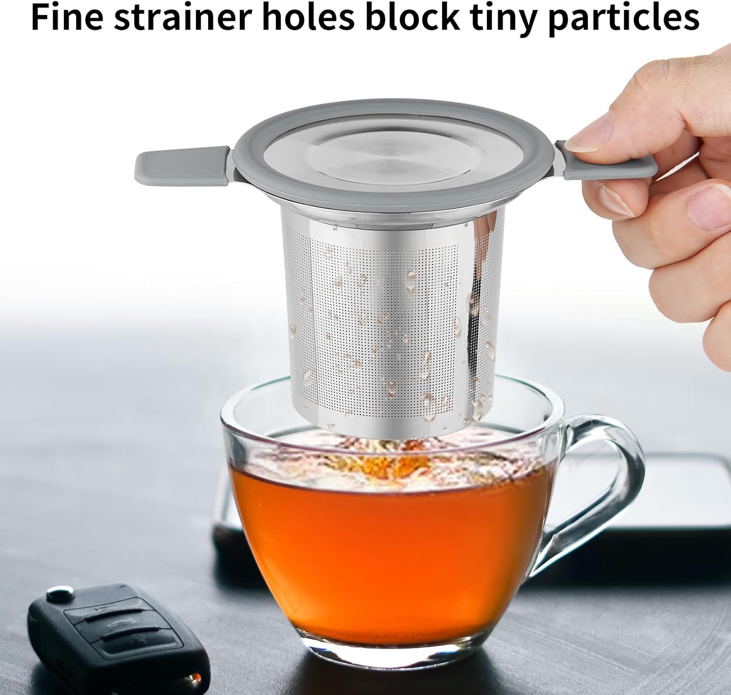 Stainless Steel Extra Fine Mesh Tea Infuser Strainer with Double Handles Y27274