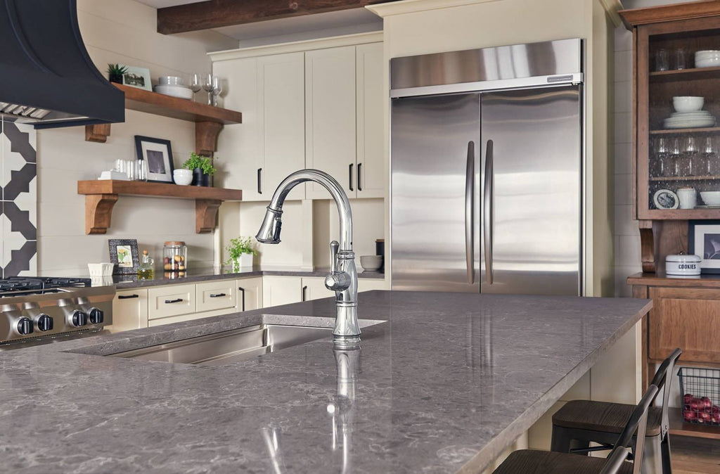 Chrome Single Handle Pull Down Kitchen Faucet F764386