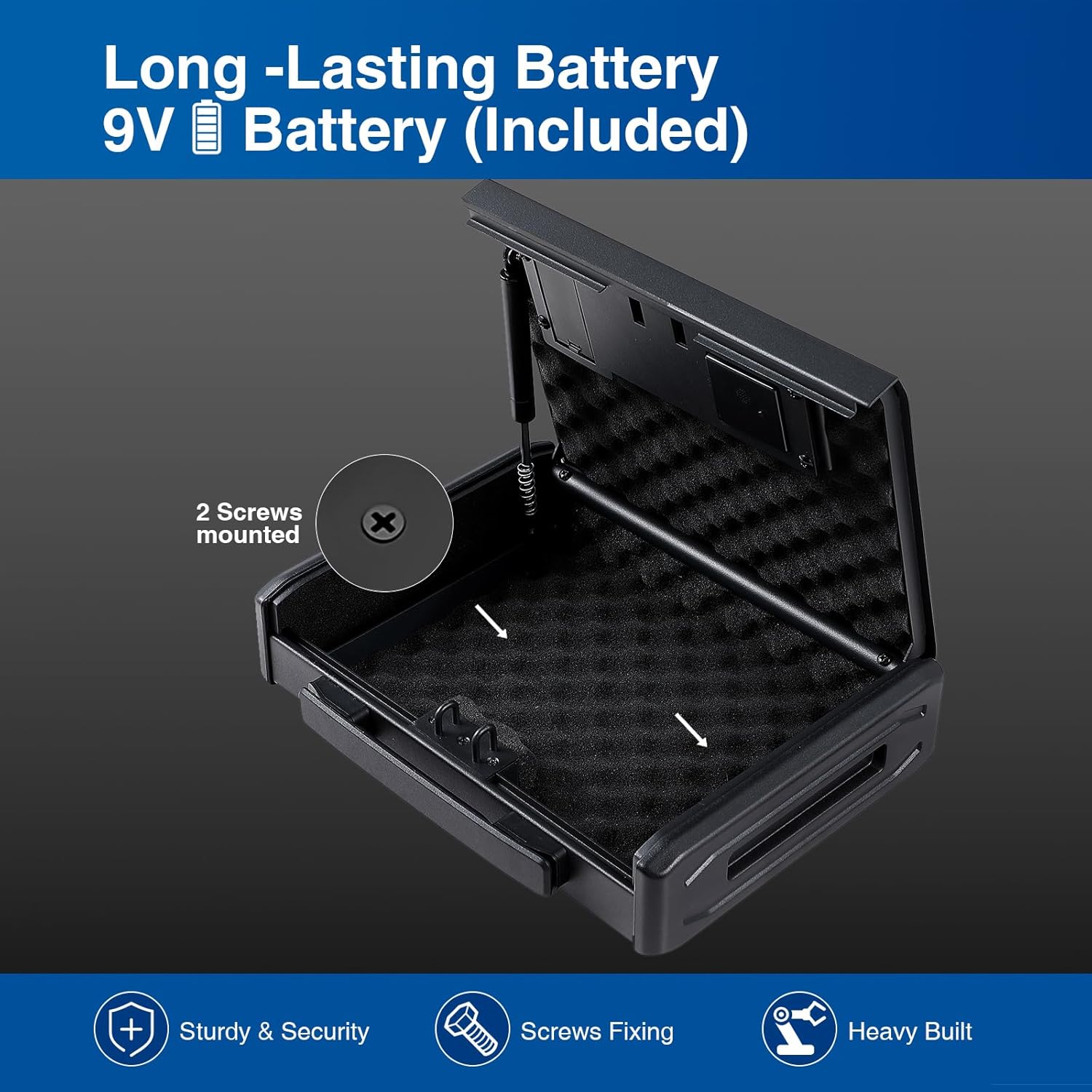 Black Biometric Gun Safe for Handgun with 2 Capacity T424523