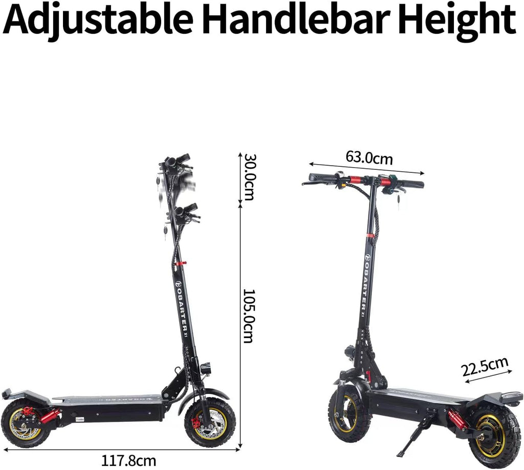 Foldable Electric Scooter 1000W Rear Drive Off-Road 10" Vacuum Tire 48V 21AH Battery B640