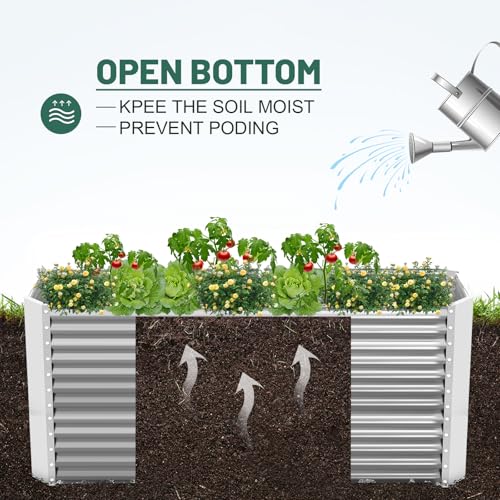 8x4x3ft Rectangular Galvanized Raised Garden Beds B108