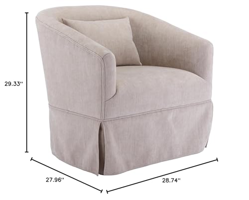 Blue Swivel Accent Chairs Set of 2 Linen Fabric L938