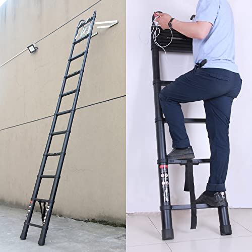 20.5ft Aluminum Telescoping Ladder with 2 Roof Hooks J870