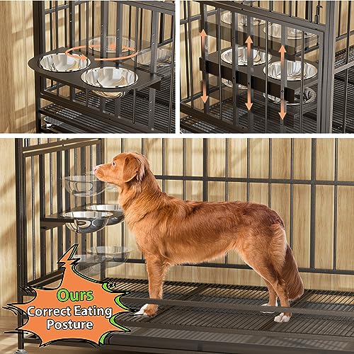 Heavy Duty Dog Crate with Wheels and Removable Tray L24753