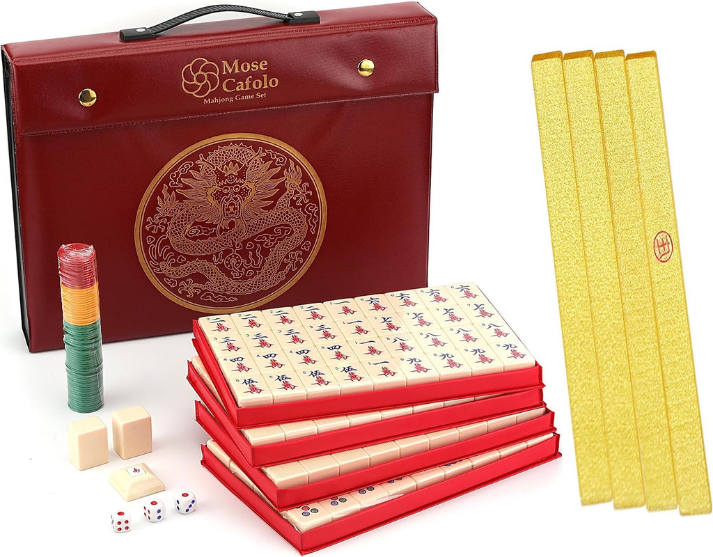 X-Large 146 Numbered Melamine 1.5" Large Size Tile Mahjong Set T894
