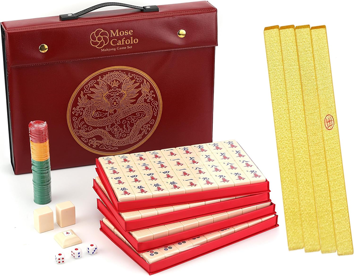 X-Large 146 Numbered Melamine 1.5" Large Size Tile Mahjong Set T894