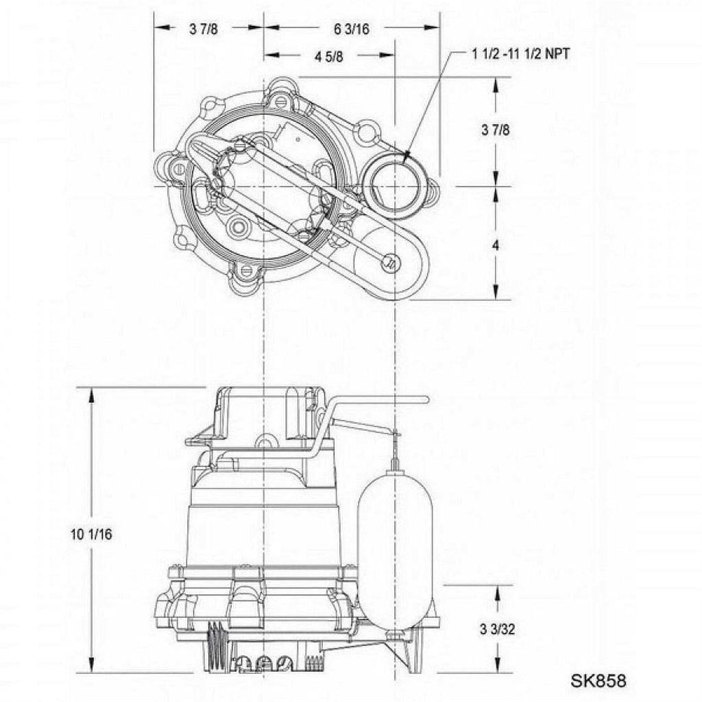 3/10 HP Sump Pump with Vertical Float F930