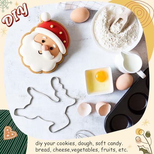 6 Pcs Large Stainless Steel Christmas Cookie Cutters Z631
