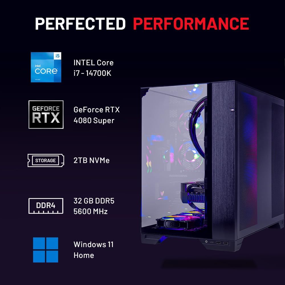 Intel i7 14700K RTX 4080 Super 16GB 2TB SSD 32GB RAM Gaming PC Desktop J641