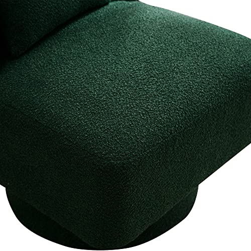 Green Boucle Swivel Barrel Chair L935