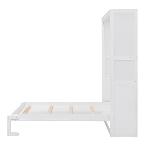 Queen Size Murphy Bed with Storage Shelves Z67263
