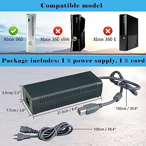 100-127V 203W AC Adapter Power Supply for Xbox 360 Console Y65387