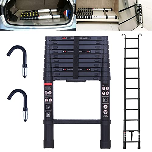 20.5ft Aluminum Telescoping Ladder with 2 Roof Hooks J870