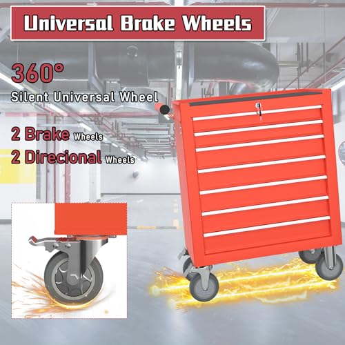 7-Drawer Metal Rolling Tool Chest with Wheels and Locking C8472
