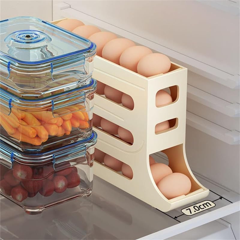 30 Egg Container Auto Rolling Egg Tray Storage (Gray) C2699
