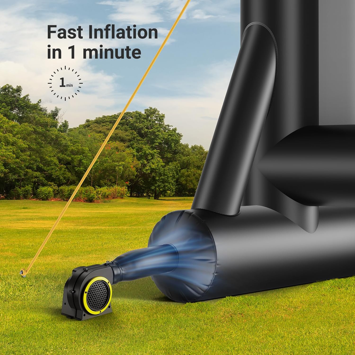 14 Feet Outdoor Inflatable Movie Screen with Fast Low-Noise Air N4114
