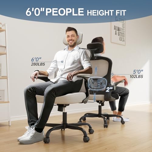 Black Ergonomic High Back Desk Chair with Flip-up Armrests B988