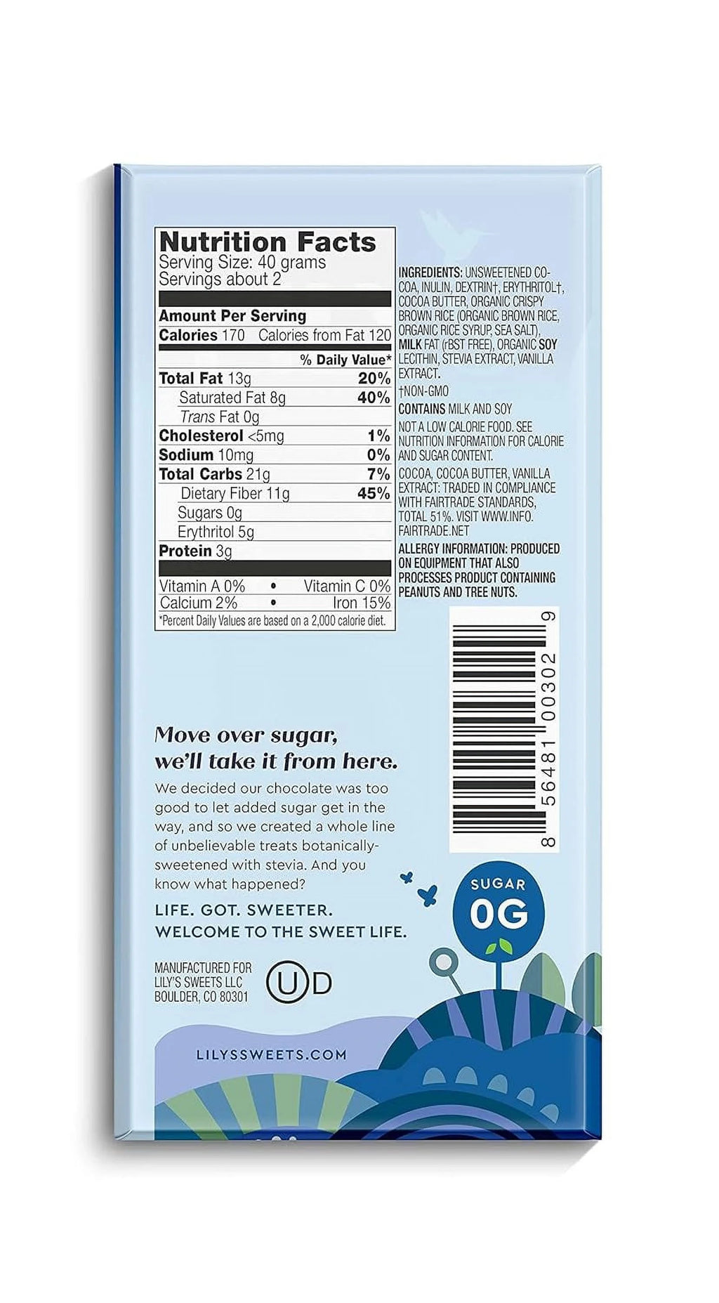 55% Dark Chocolate Bar Sampler, Stevia Sweetened, No Added Sugar, 3 Ounce, 4-Pack C30942