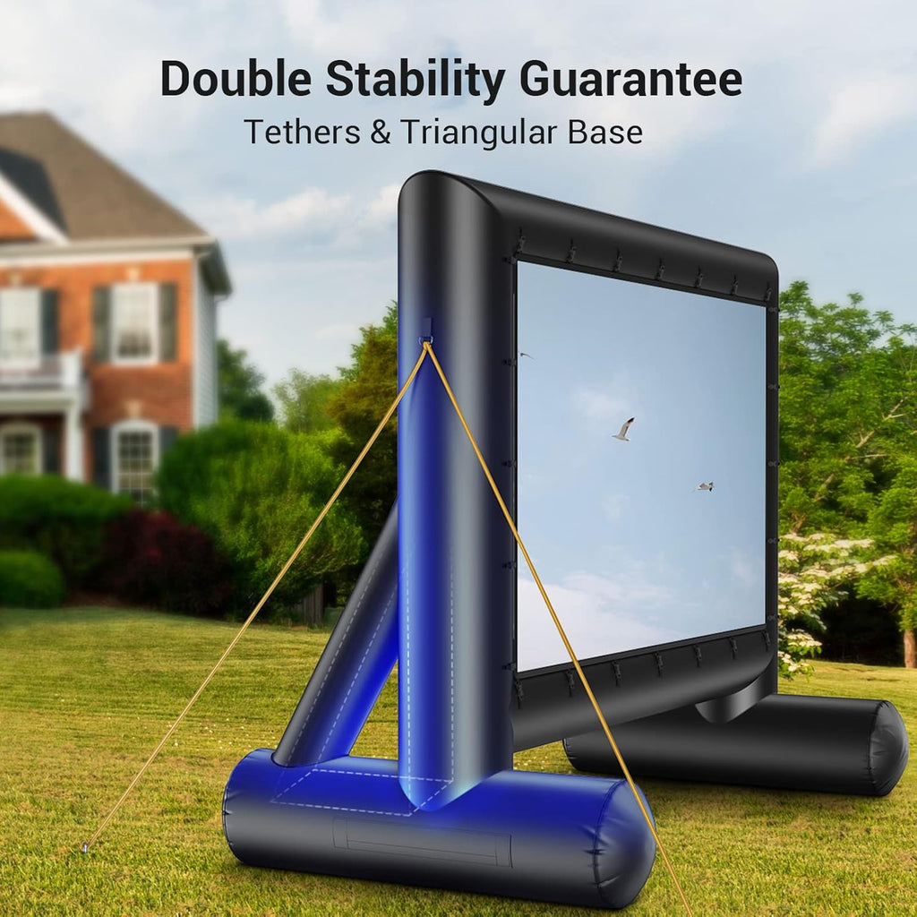 14 Feet Outdoor Inflatable Movie Screen with Fast Low-Noise Air N4114