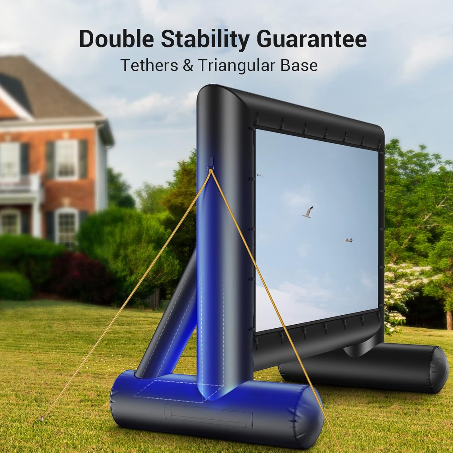 14 Feet Outdoor Inflatable Movie Screen with Fast Low-Noise Air N4114