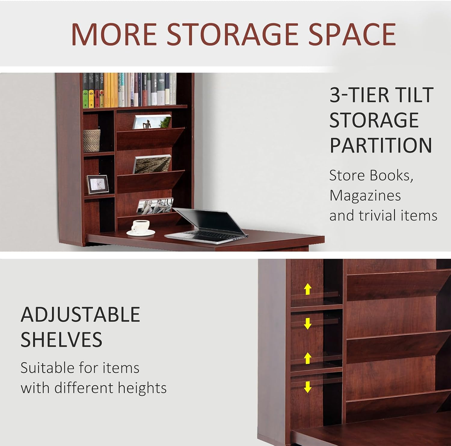 Wall Mounted Desk with Storage Area B7867
