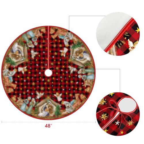 Buffalo Plaid Christmas Tree Skirt 48 Inch K414