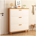 Slim Hidden Shoe Cabinet 3 Flip Drawers Wooden Tall Shoe Rack W625