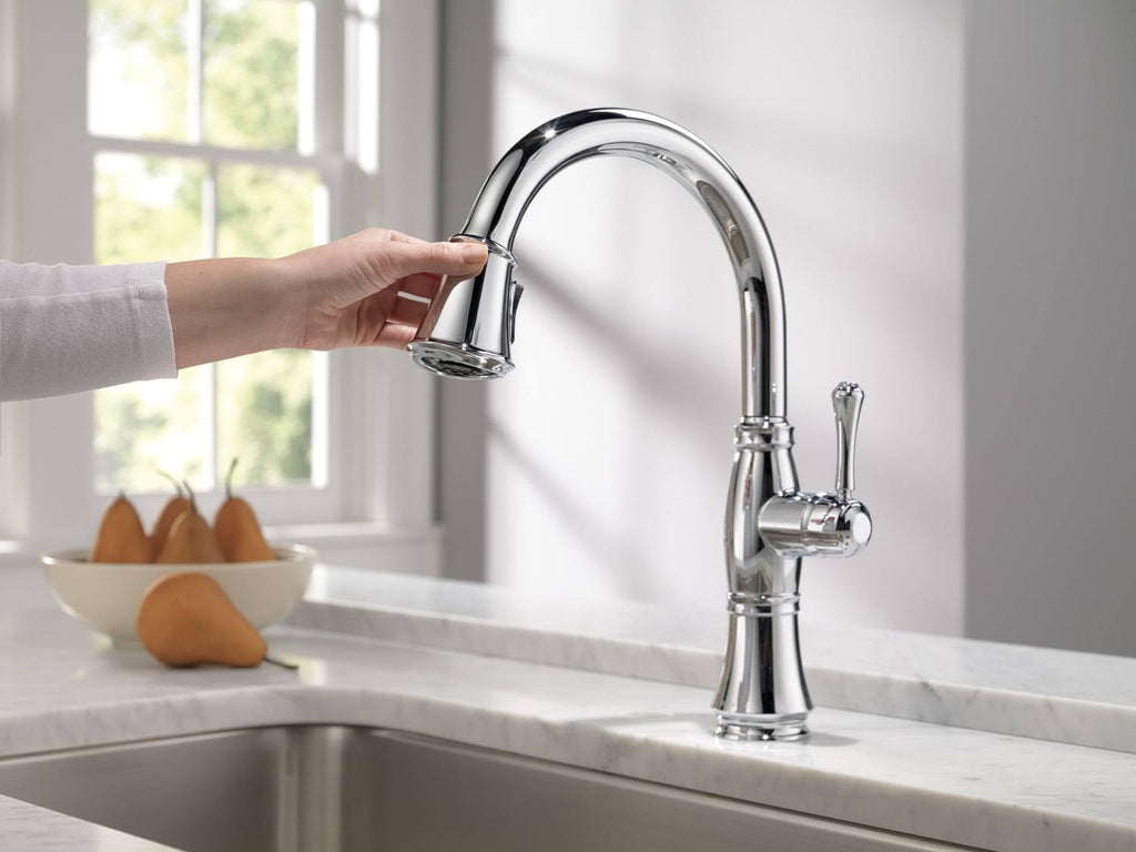Chrome Single Handle Pull Down Kitchen Faucet F764386