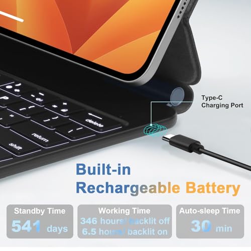 iPad Keyboard Case for iPad Air 13 Inch (M2) 2024, for iPad Pro 12.9 Inch (6th, 5th, 4th, 3rd Gen), with Multi-Touch Trackpad, Backlit Keys G842122