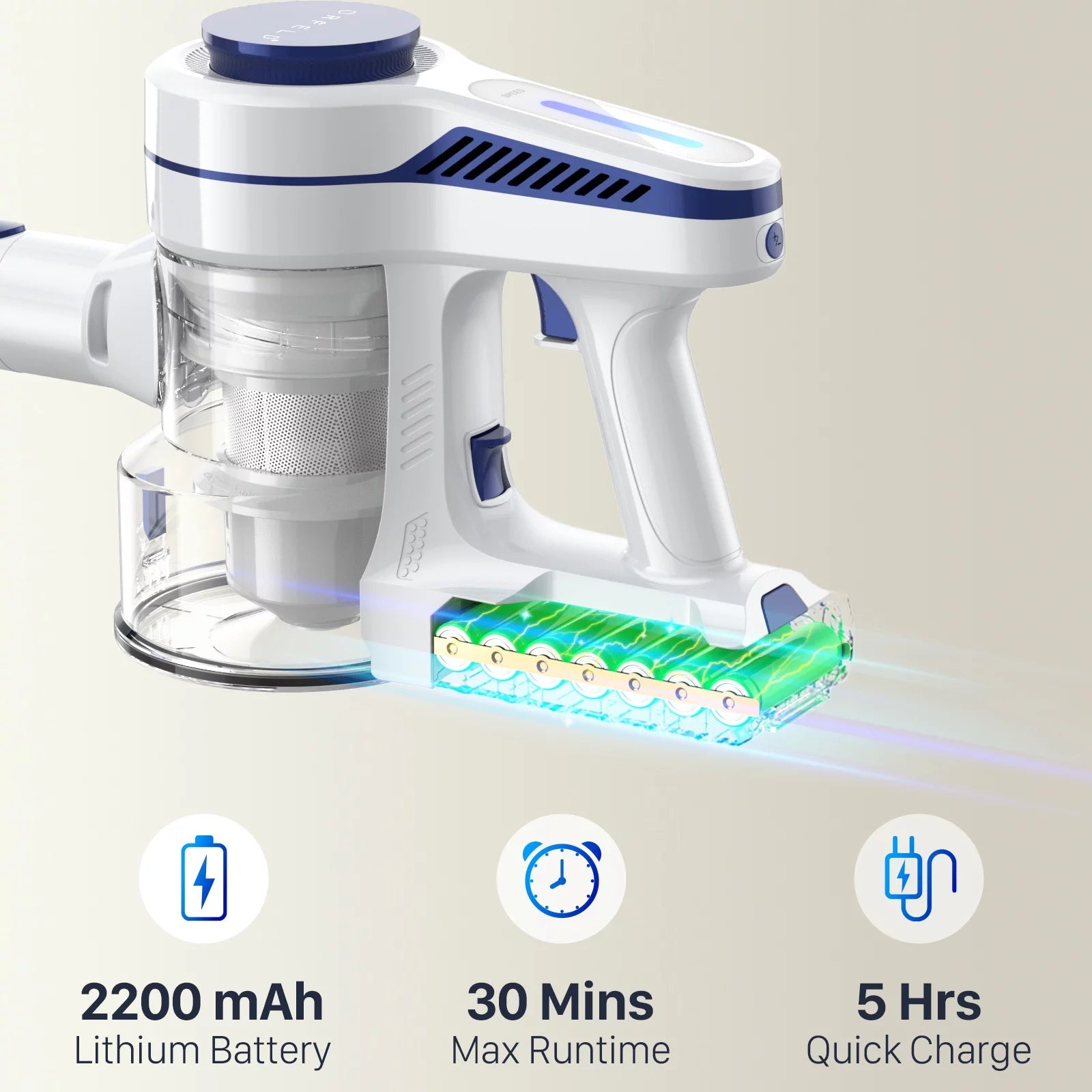 Cordless Vacuum Cleaner with 2200mAh Battery C802