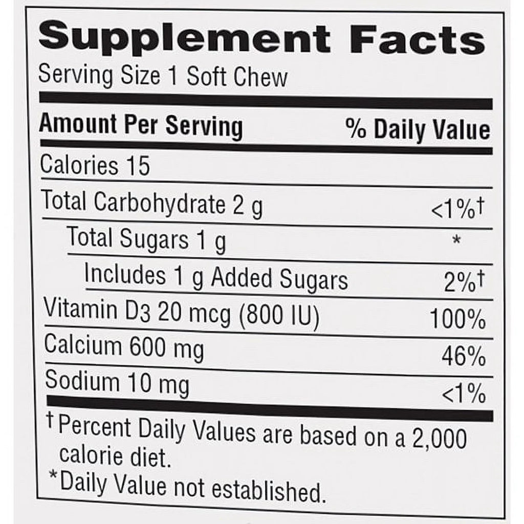 Calcium & Vitamin D Soft Chews Chocolate Truffle 60 Each (Pack of 6) T86950