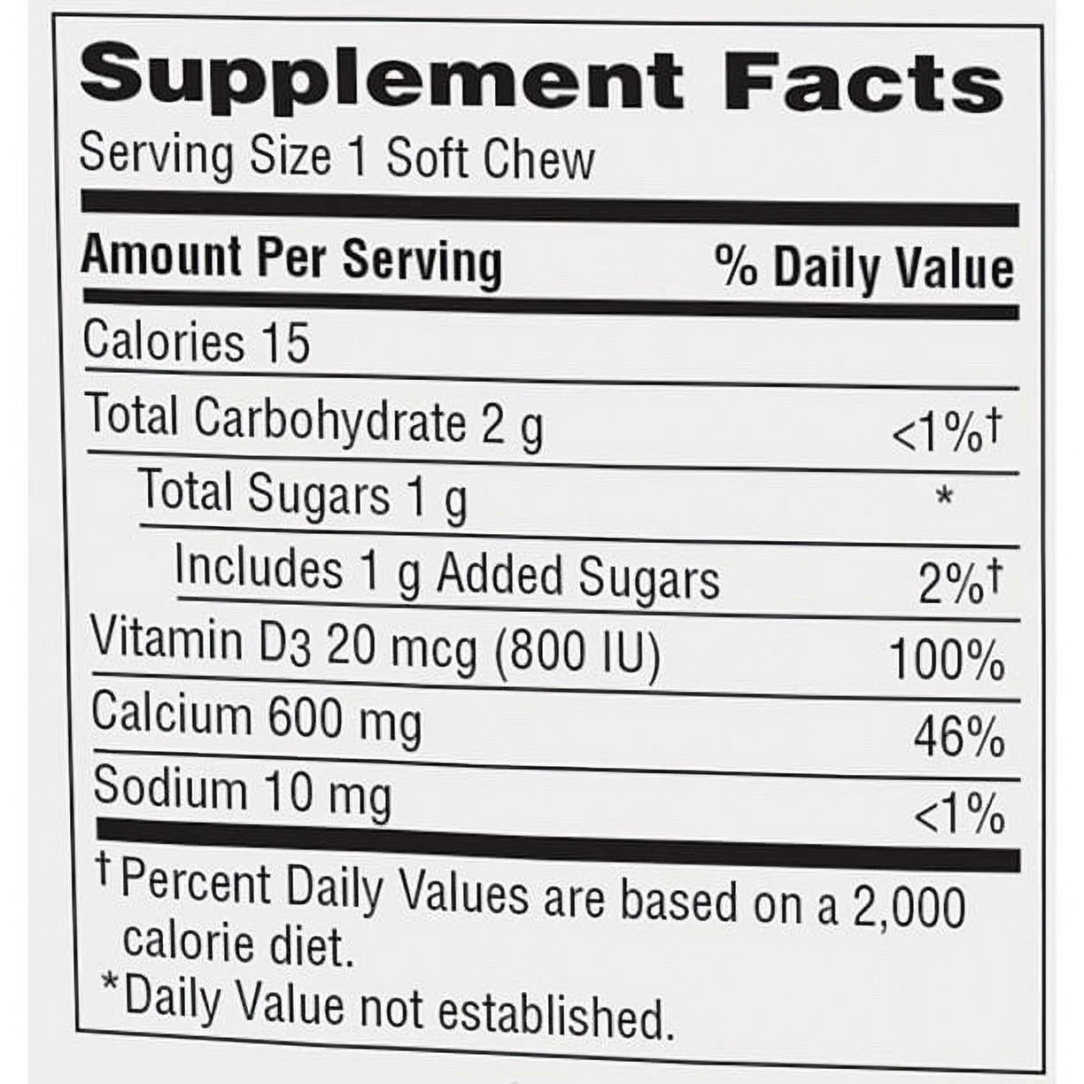 Calcium & Vitamin D Soft Chews Chocolate Truffle 60 Each (Pack of 6) T86950