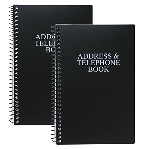 Black 8 x 5 inches Address and Telephone Book 2-Pack F464005