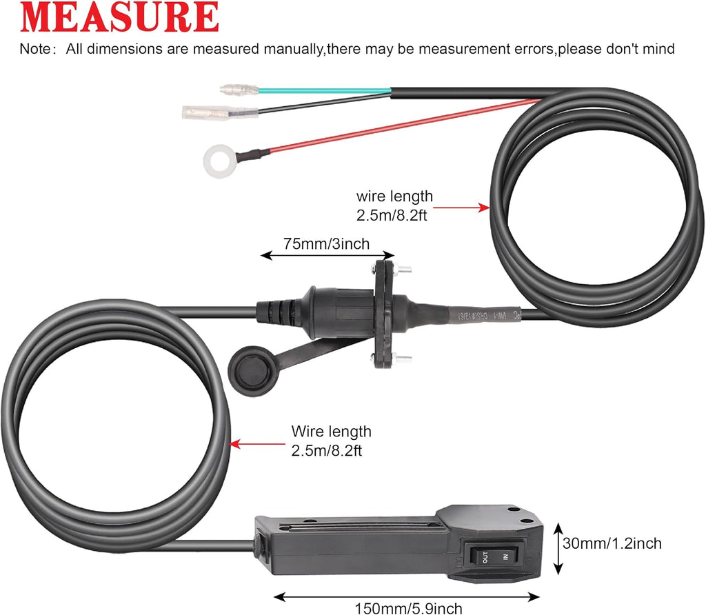 12V Corded Hand Controller Remote Control Kit for Winch B724