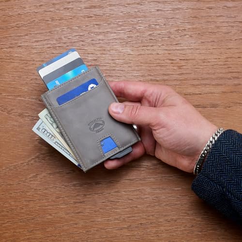 Brown Napa Leather Slim Wallet With 8 Card Holders V174