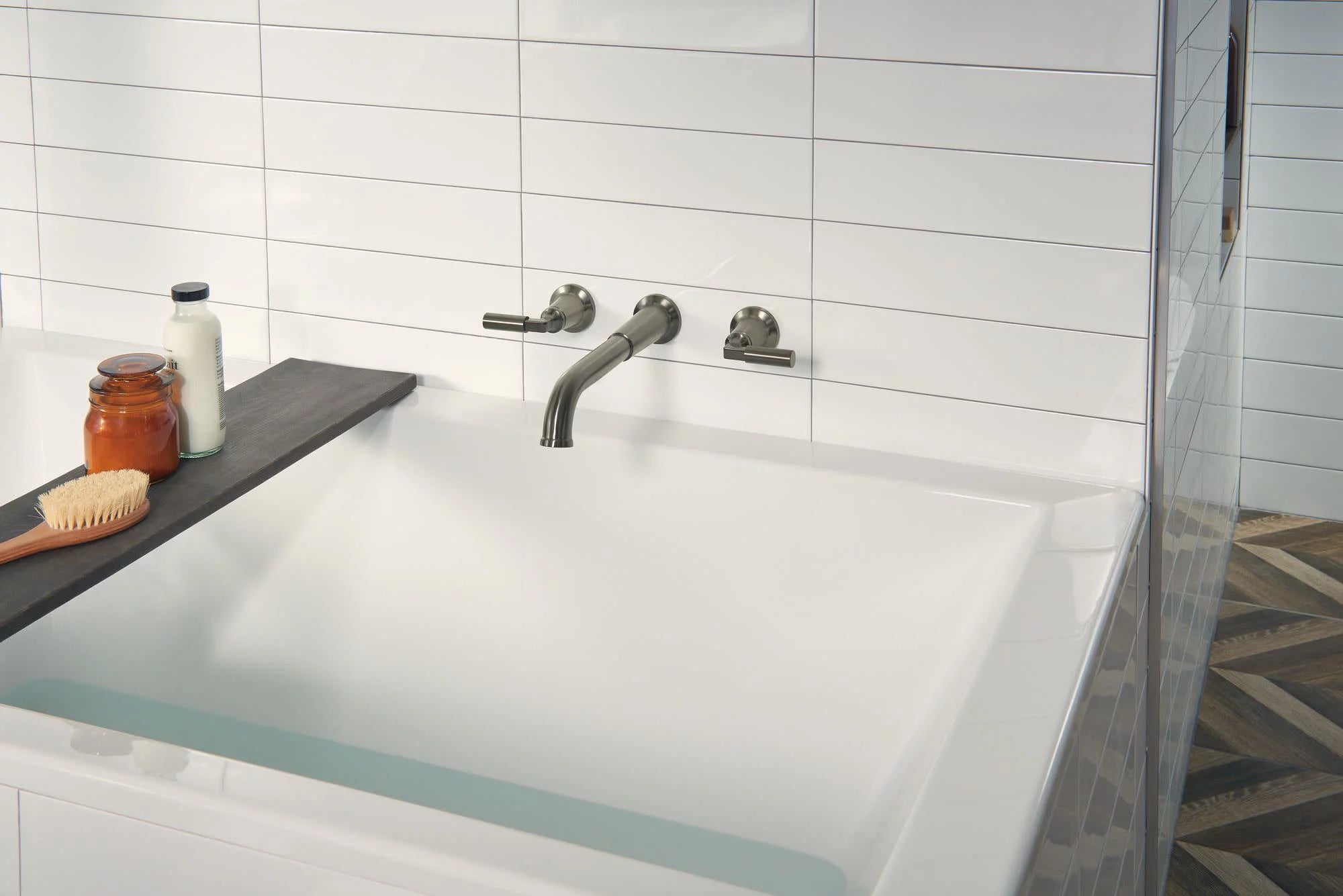 Double Handle Wall Mounted Tub Filler Trim - Nickel S921736