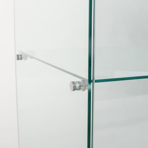 4-Tier Glass Display Cabinet with Locks, White H995