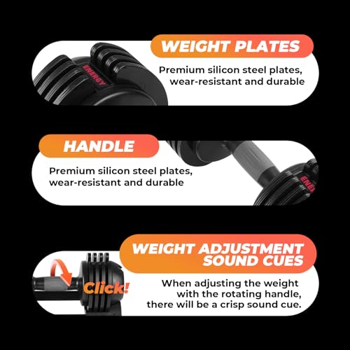 Adjustable Dumbbells with Anti-Slip Metal Handle W8697