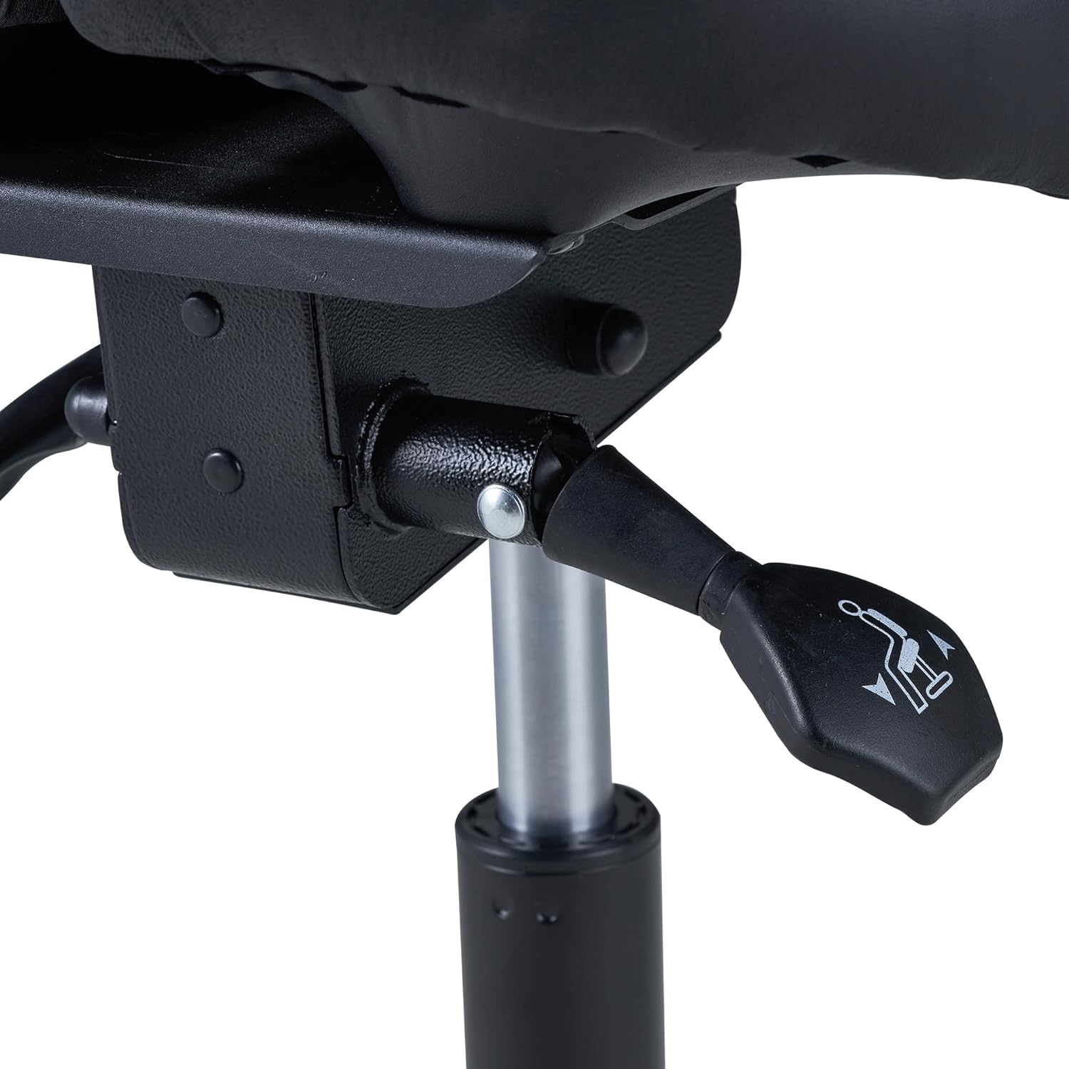 Black Ergonomic Saddle Stool with Aluminum Base L78073
