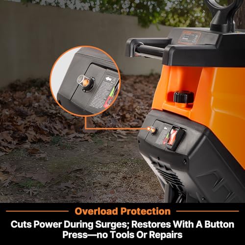 Electric Wood Chipper Shredder 15-Amp 1.8-Inch Cutting Diameter Z48818